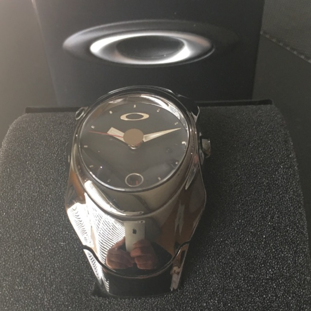 Oakley Timebomb Black chrome Men's watch.